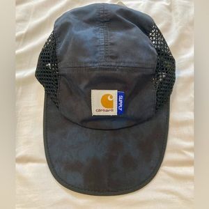 Carhartt WIP Supply Longbill Mesh Trail Hat - Black & Blue Tie Dye